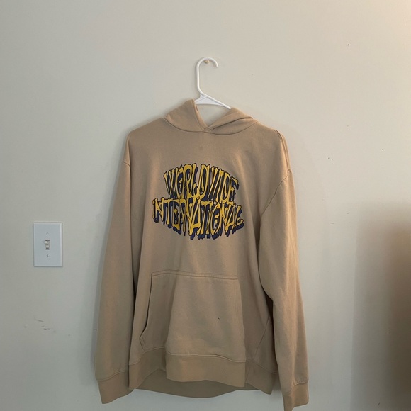 Forever21 Mens Worldwide International Hoodie Tan size M - Picture 1 of 2